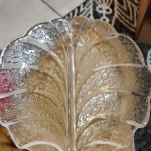 Leaf-Shaped Glass Plate